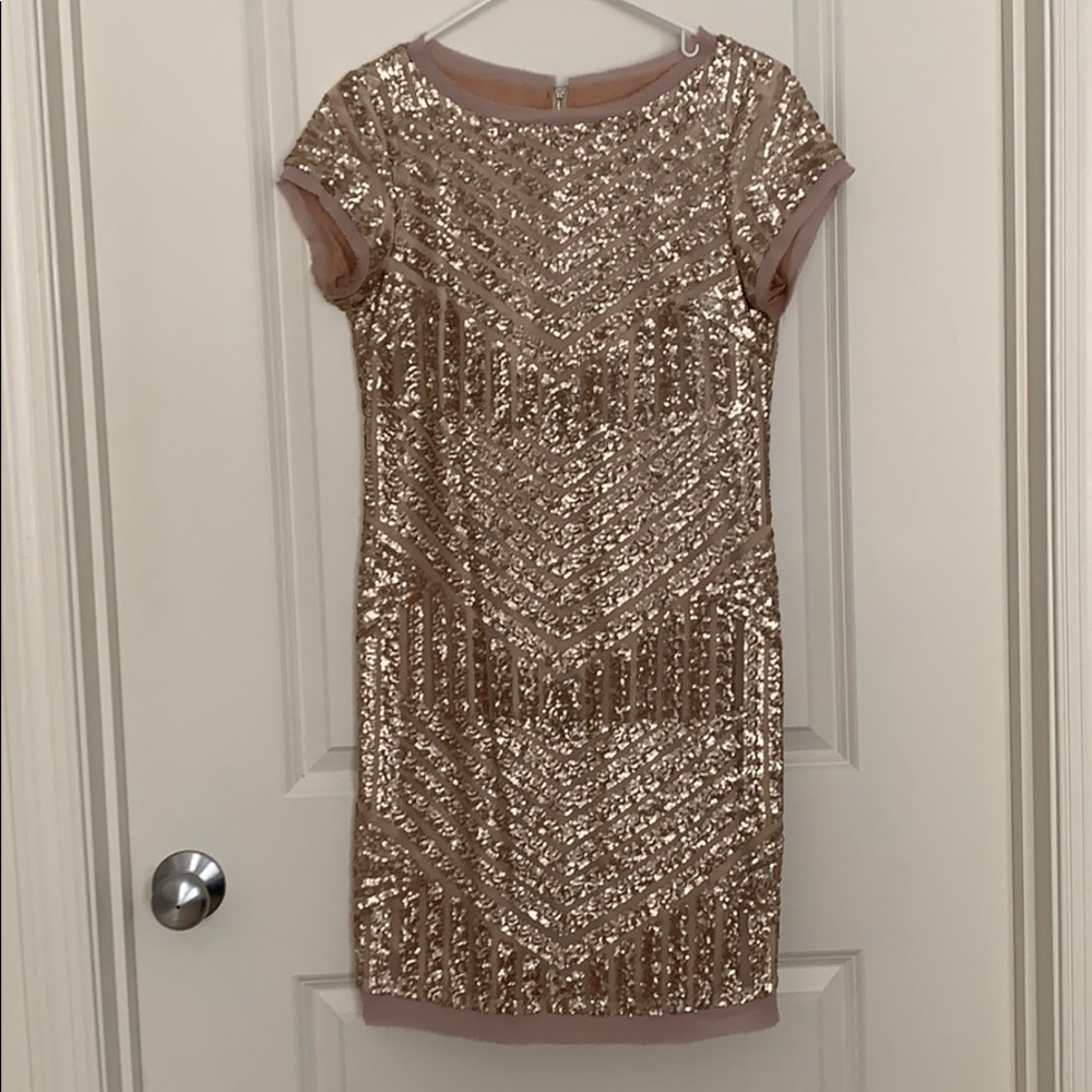 Vince Camuto Rose Gold Sequin Dress